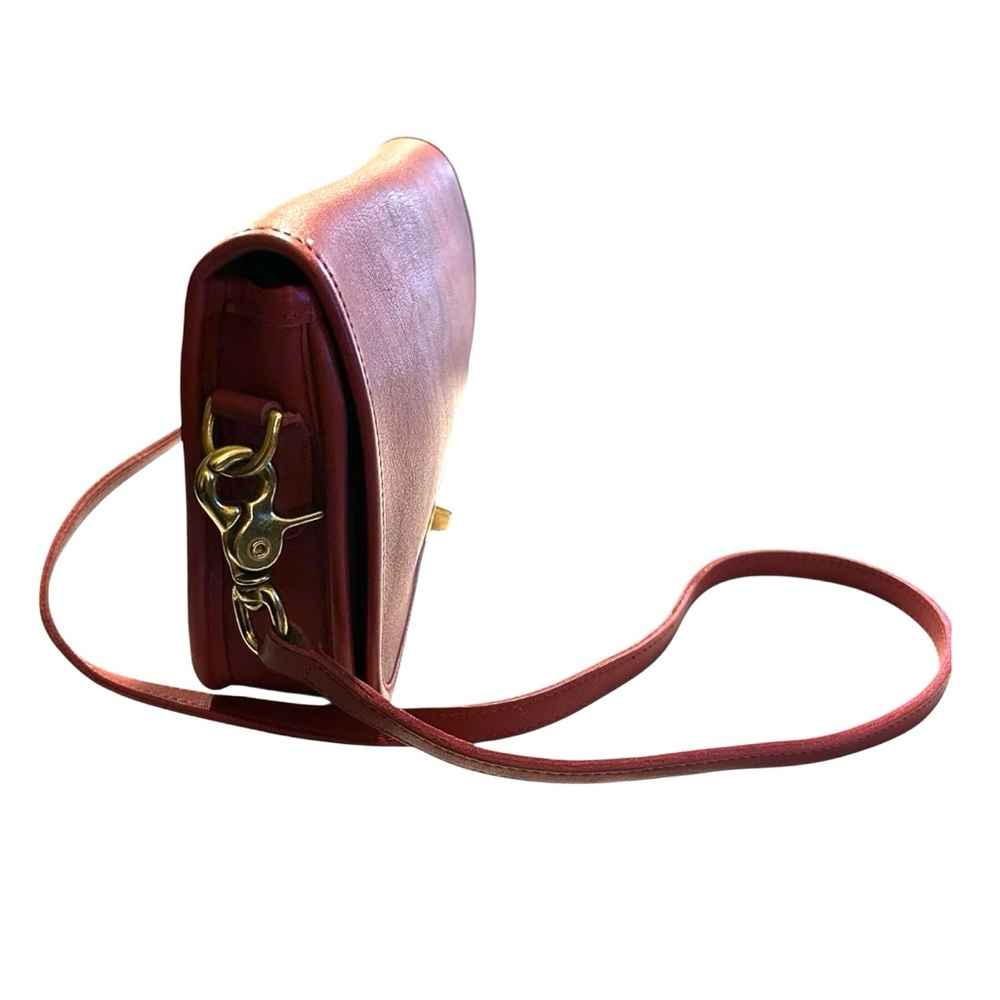 Vintage Coach Turn-Lock Classic Red Leather Pocket Purse Crossbody Bag - Picture 8 of 12